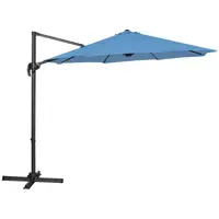 Sodo skėtis - Mėlynas - Apvalus - Ø 300 cm - Palenkiamas ir pasukamas