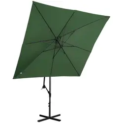 Parasol déporté - Vert - Rectangulaire - 250 x 250 cm - Inclinable