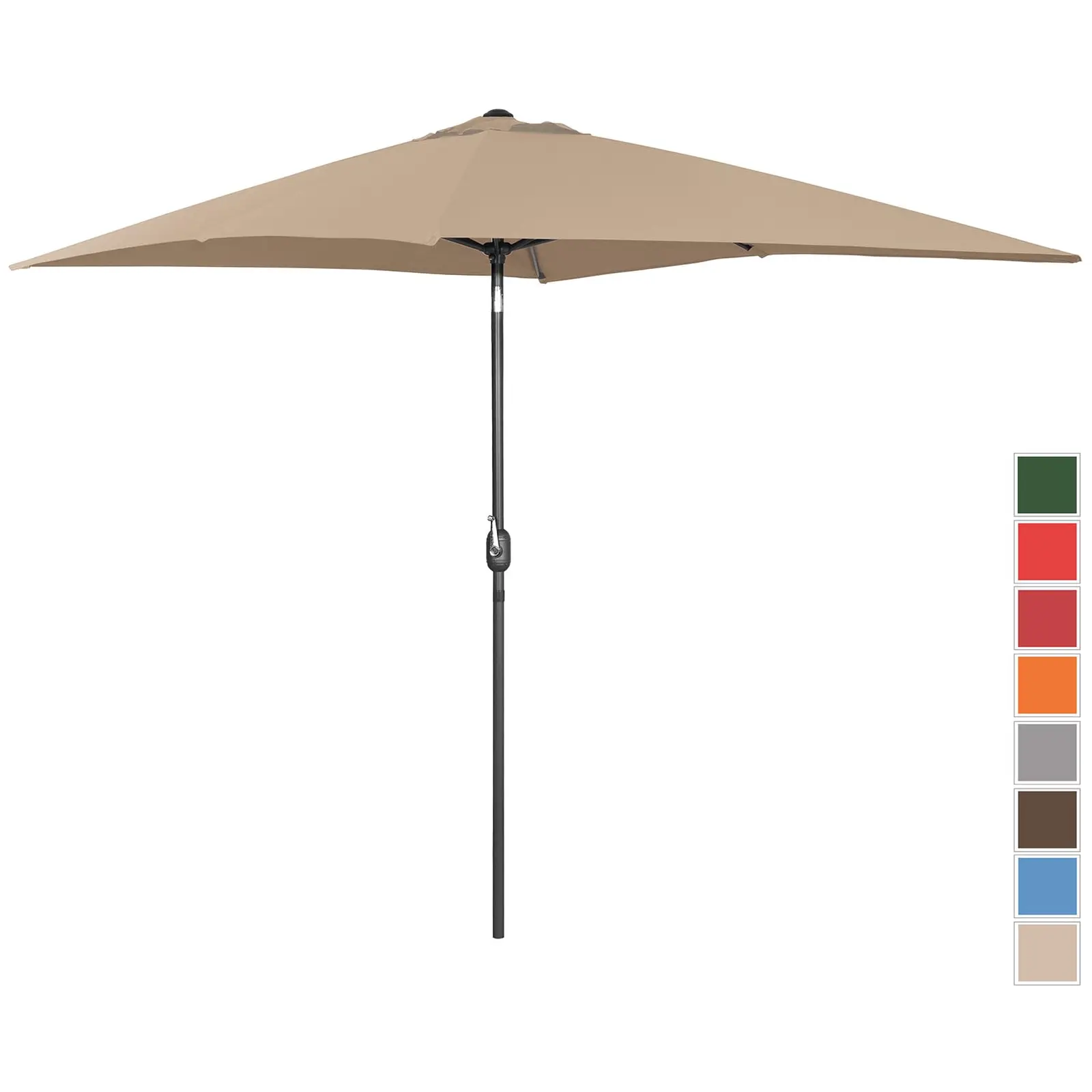 Parasol ogrodowy - szarobrązowy - prostokątny - 200 x 300 cm - uchylny