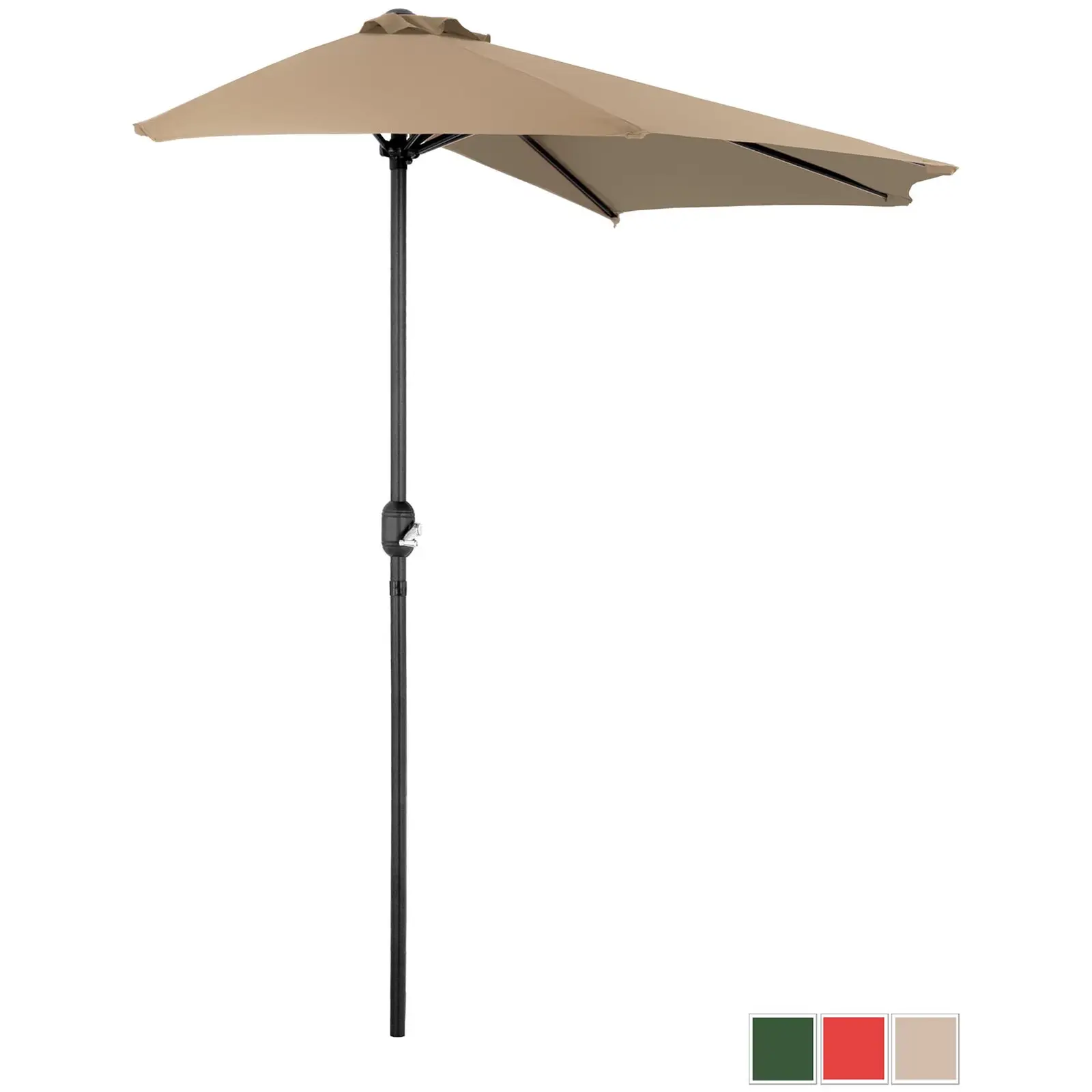 Parasol ogrodowy półokrągły - kremowy - pięciokątny - 270 x 135 cm