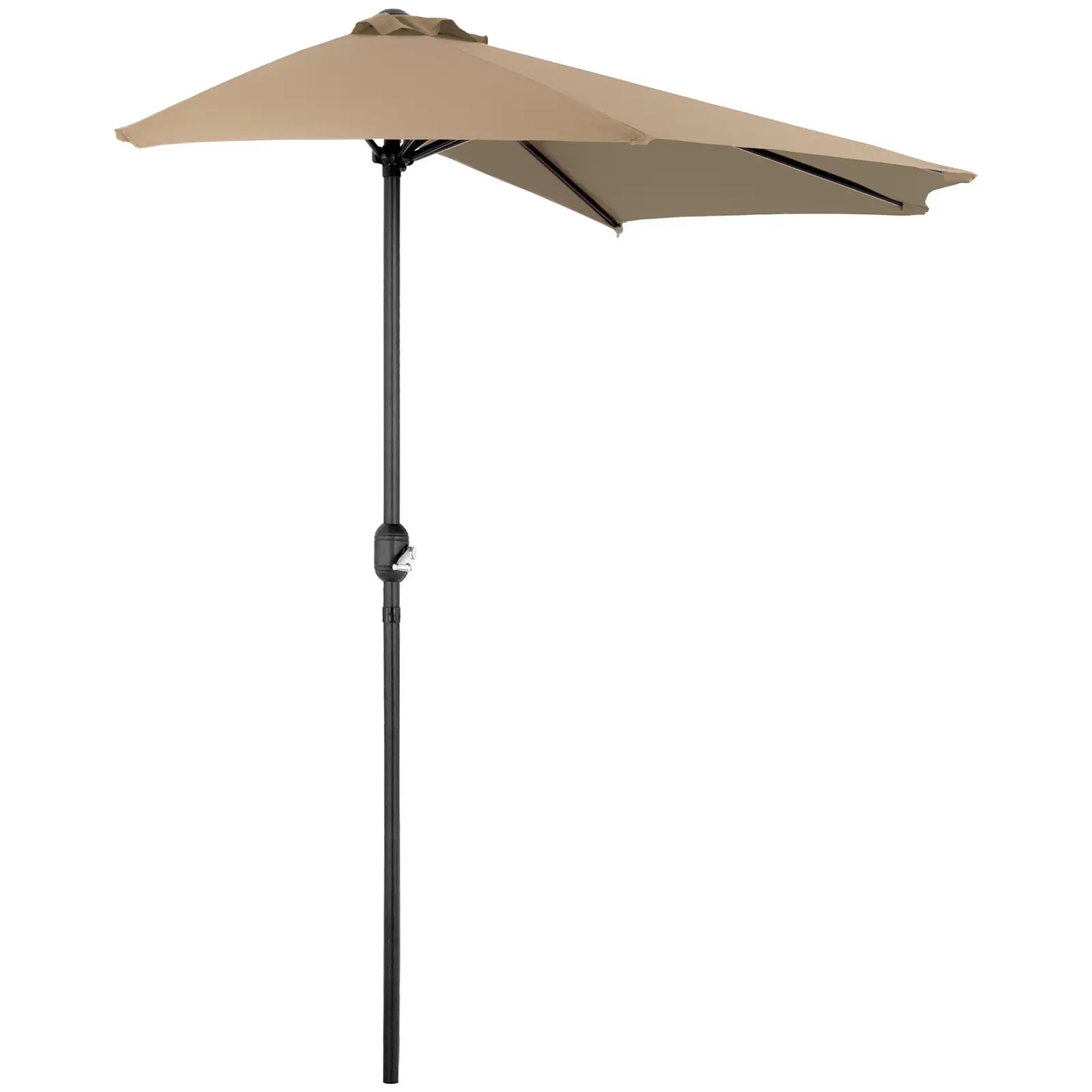 Brugt Halv parasol - flødefarvet - femkantet - 270 x 135 cm