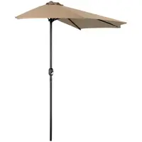 Halv parasol - flødefarvet - femkantet - 270 x 135 cm