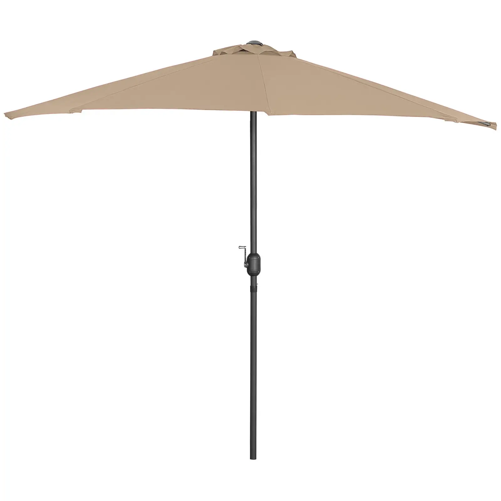 Parasol ogrodowy półokrągły - kremowy - pięciokątny - 270 x 135 cm