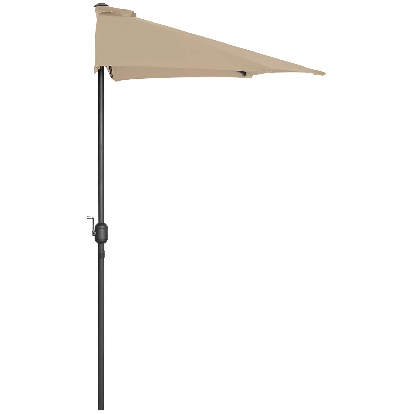 Půlkruhový slunečník - krémový - pětiúhelník - 270 x 135 cm (Vodotěsný materiál: Ne)