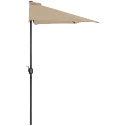 Aurinkovarjo puolikas - kermanvärinen - viisikulmainen - 270 x 135 cm