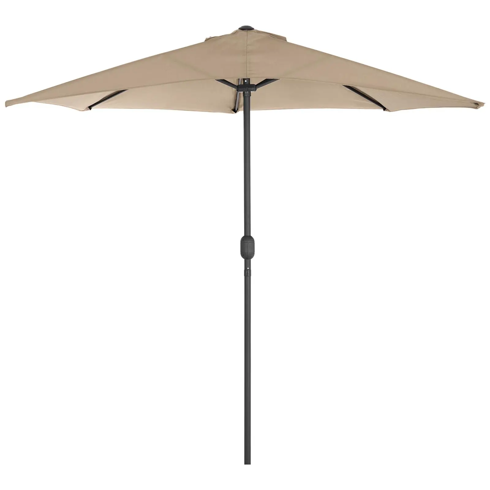 Půlkruhový slunečník - krémový - pětiúhelník - 270 x 135 cm (Materiál: Hliník)