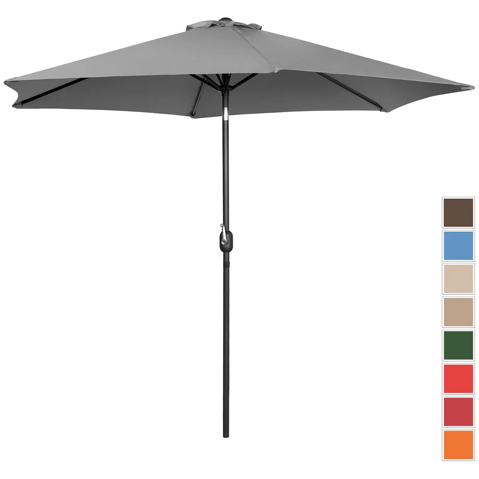 Grand parasol - Gris foncé - Hexagonal - Ø 300 cm - Inclinable