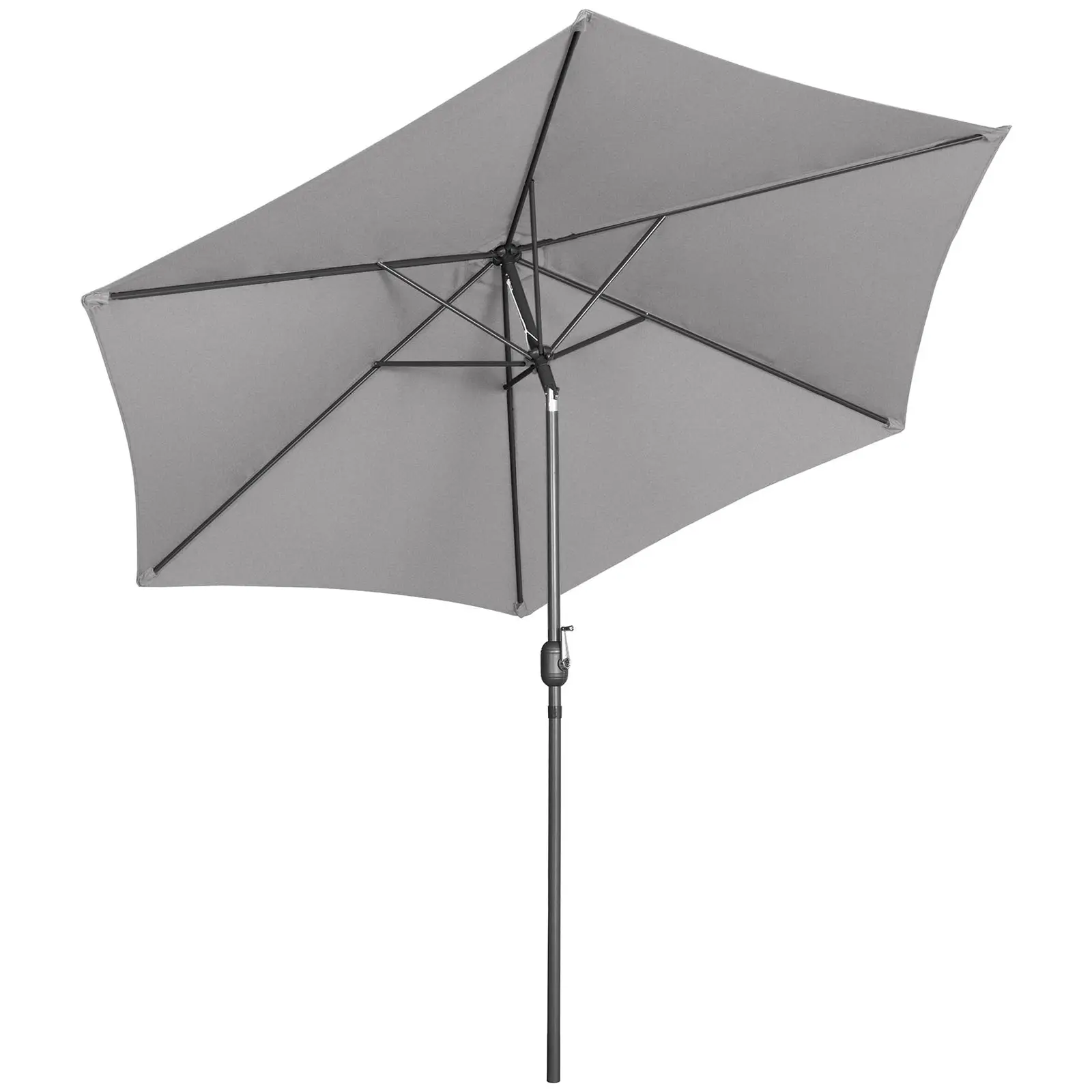 Velký slunečník - tmavě šedý - šestihranný - Ø 300 cm - naklápěcí (Tvar: Šestihranný)