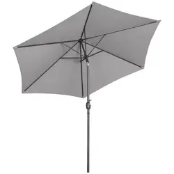 Veliki vanjski kišobran - tamno sivi - šesterokutni - Ø 300 cm - nagibni