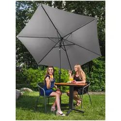 Parasol groot - donkergrijs - zeshoekig - Ø 300 cm - kantelbaar