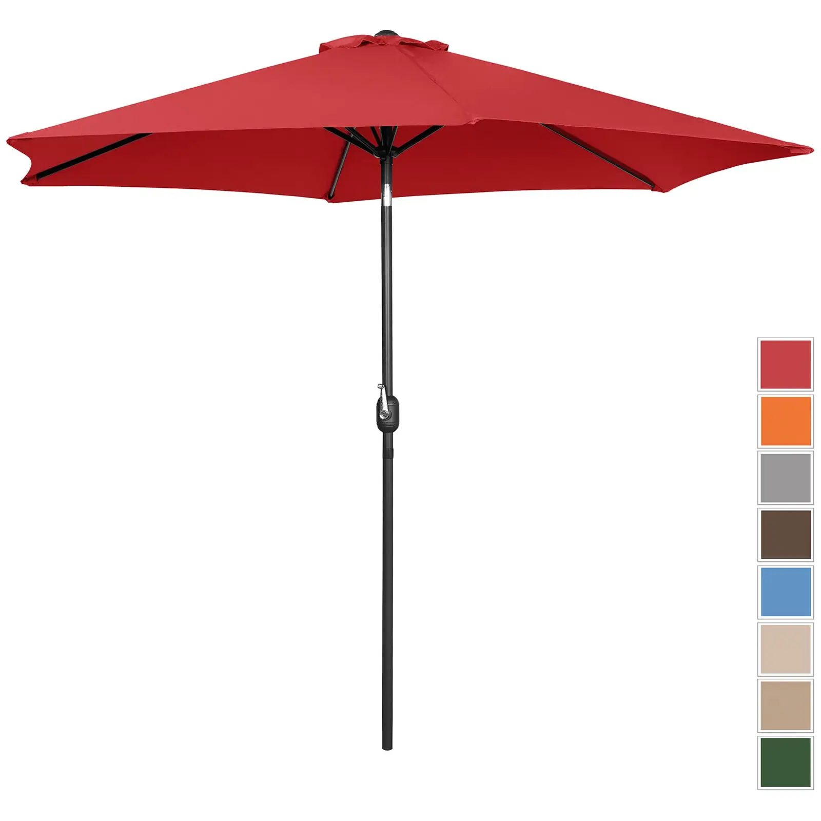 Large Outdoor Umbrella - red - hexagonal - Ø 270 cm - tiltable