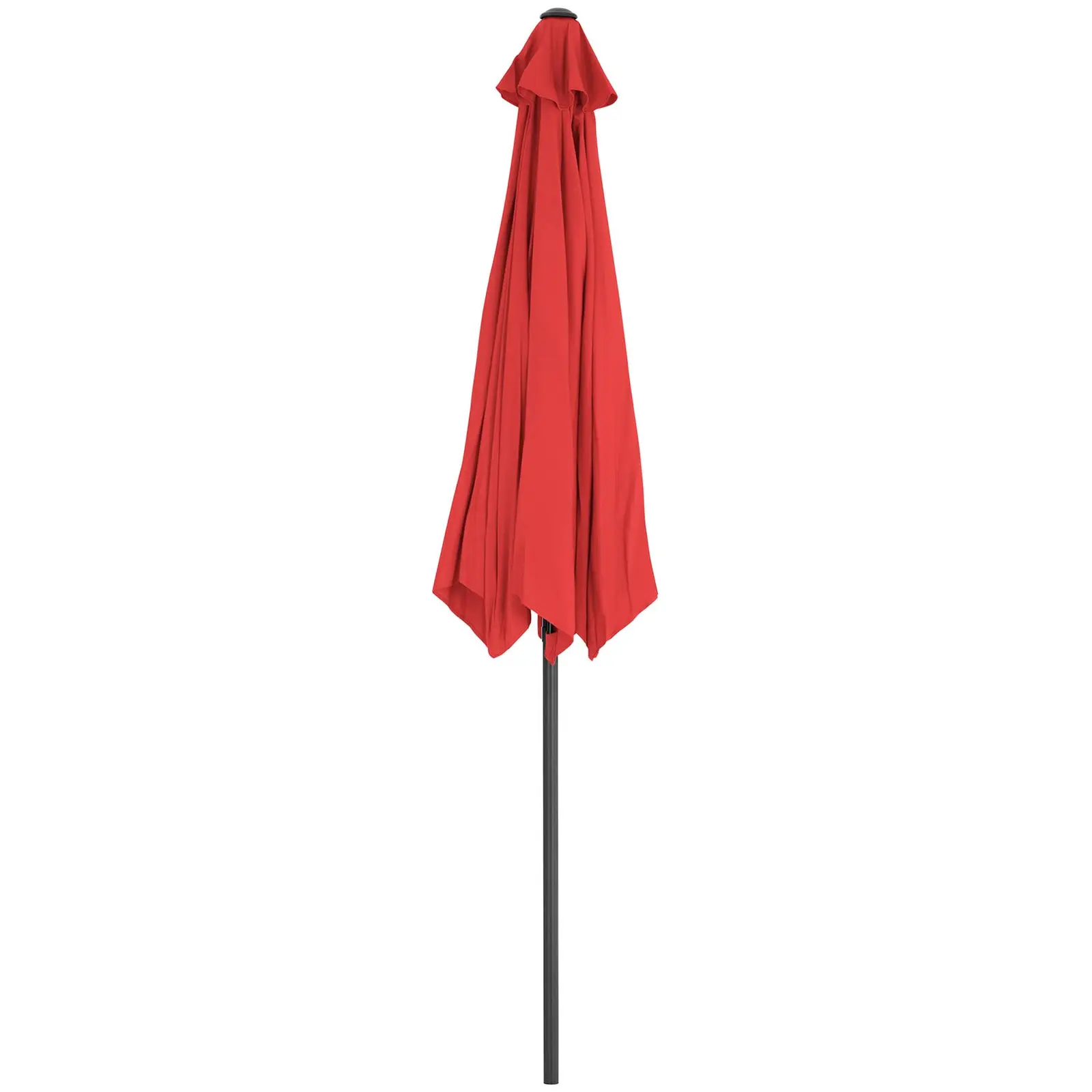 Голям чадър за открито - червен - шестоъгълен - Ø 270 см - с възможност за накланяне