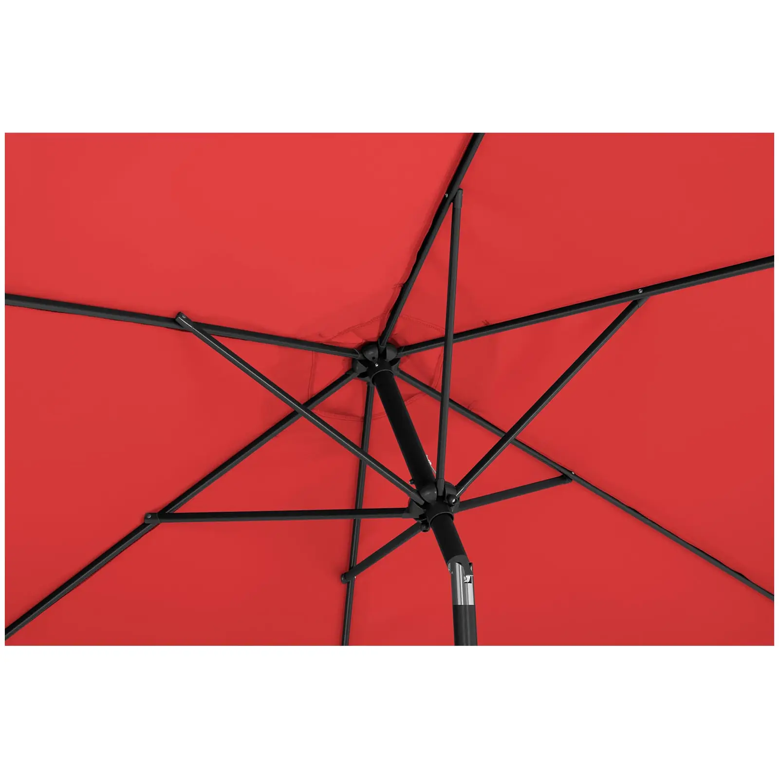 Parasol de terrasse – Rouge – Hexagonale – Ø 300 cm – Inclinable (Matériau(x): Aluminium)