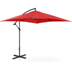 Parasol déporté - Rouge - Rectangulaire - 250 x 250 cm - Inclinable