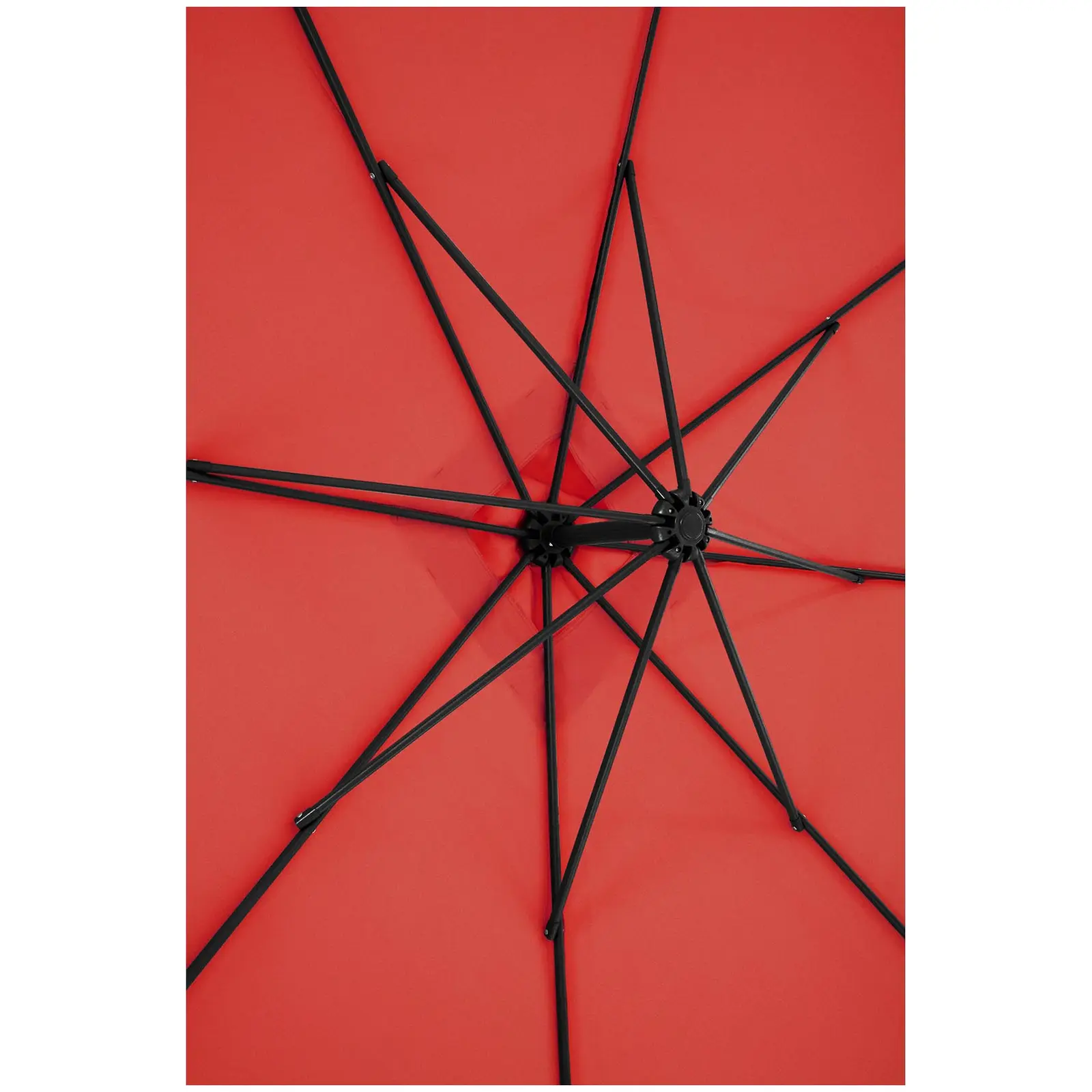 Boční slunečník - červený - čtvercový - 250 x 250 cm - naklápěcí (Vodotěsný materiál: Ne)