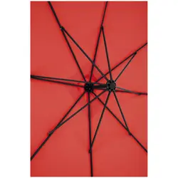 Vrtni suncobran - Crveni - Četvrtasti - 250 x 250 cm - Nagibni