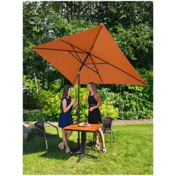 Umbrelă mare de exterior - portocalie - dreptunghiulară - 200 x 300 cm - înclinabilă