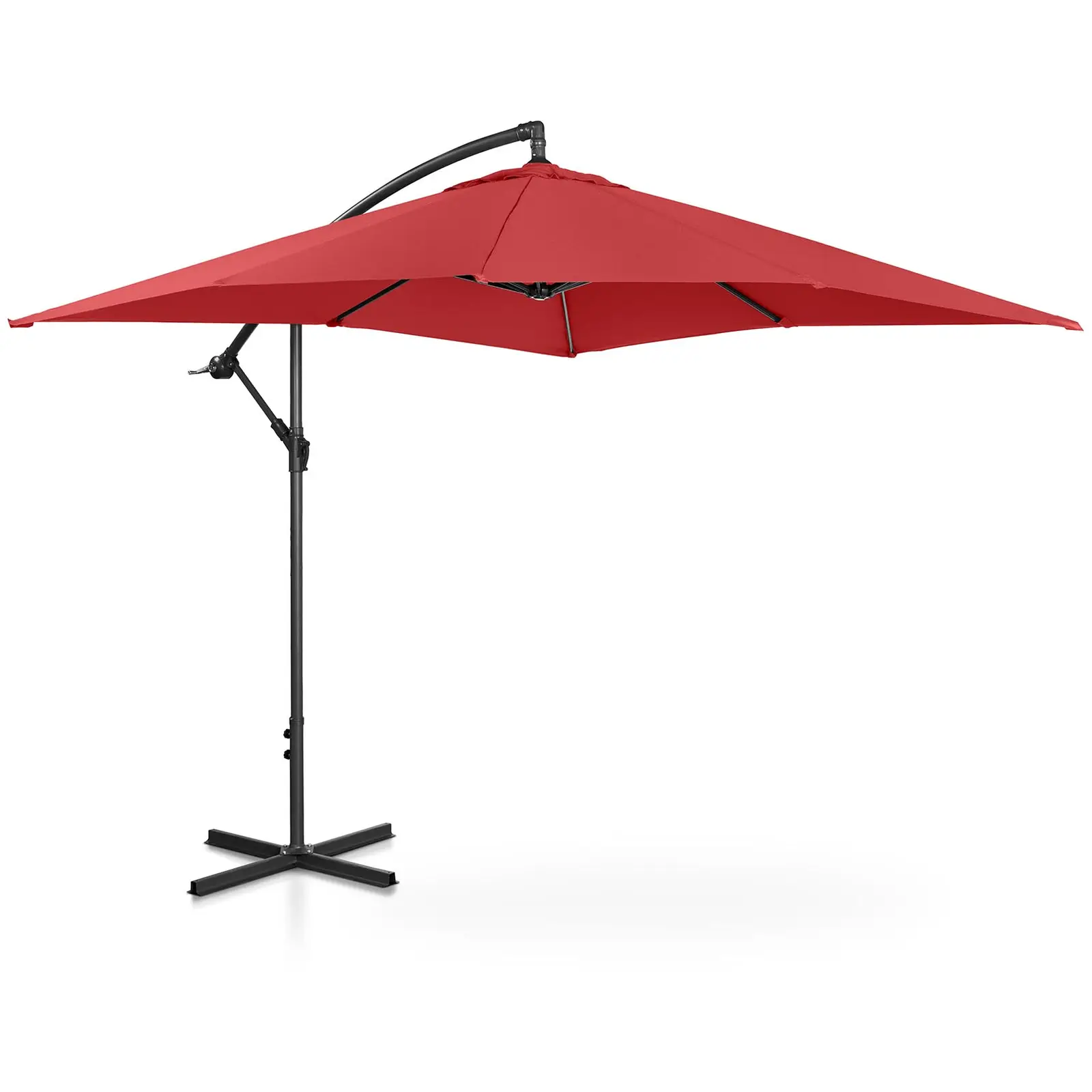 Parasol ogrodowy wiszący - bordowy - kwadratowy - 250 x 250 cm - uchylny