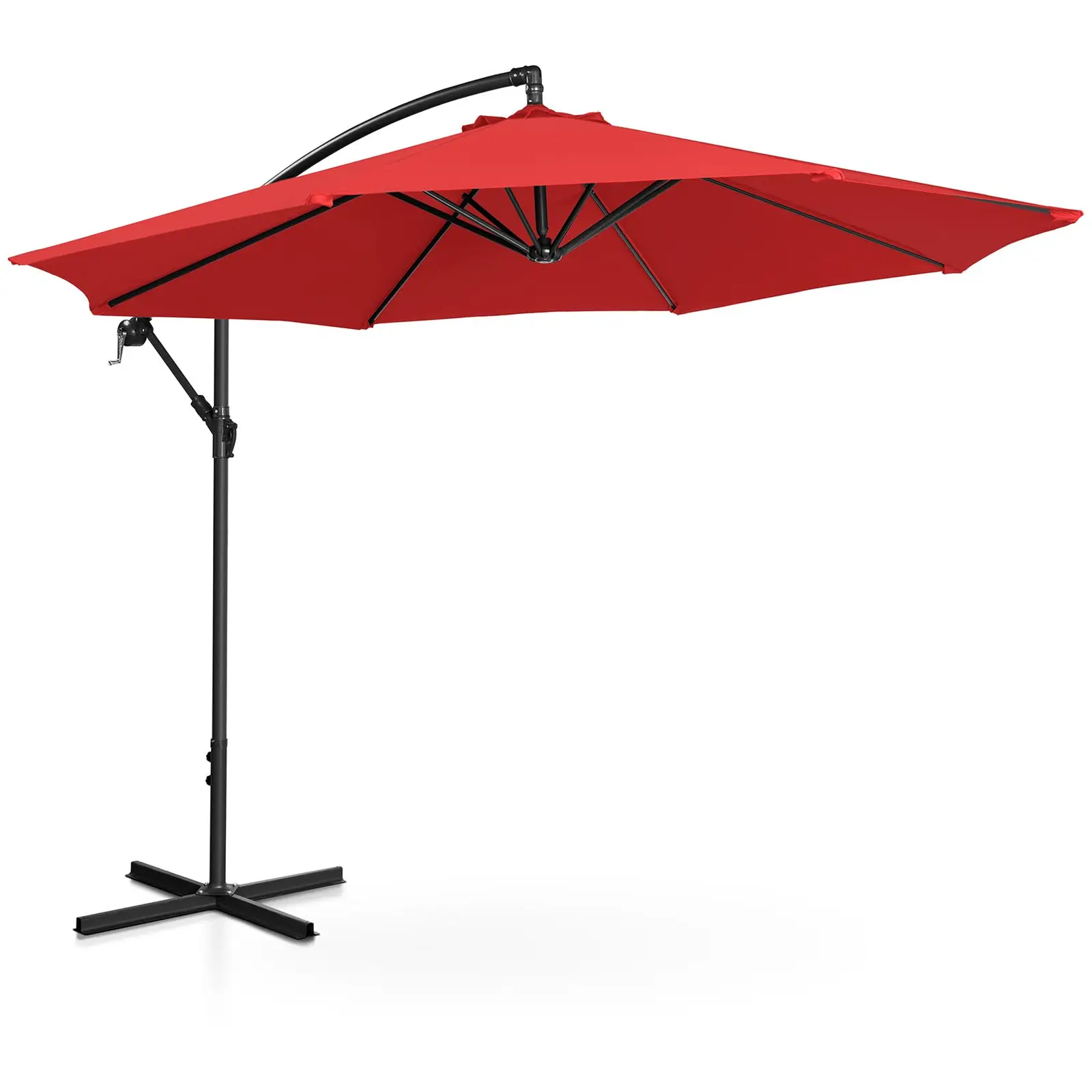 Boční slunečník - červený - kulatý - Ø 300 cm - naklápěcí (Průměr tyče [mm]: 48)