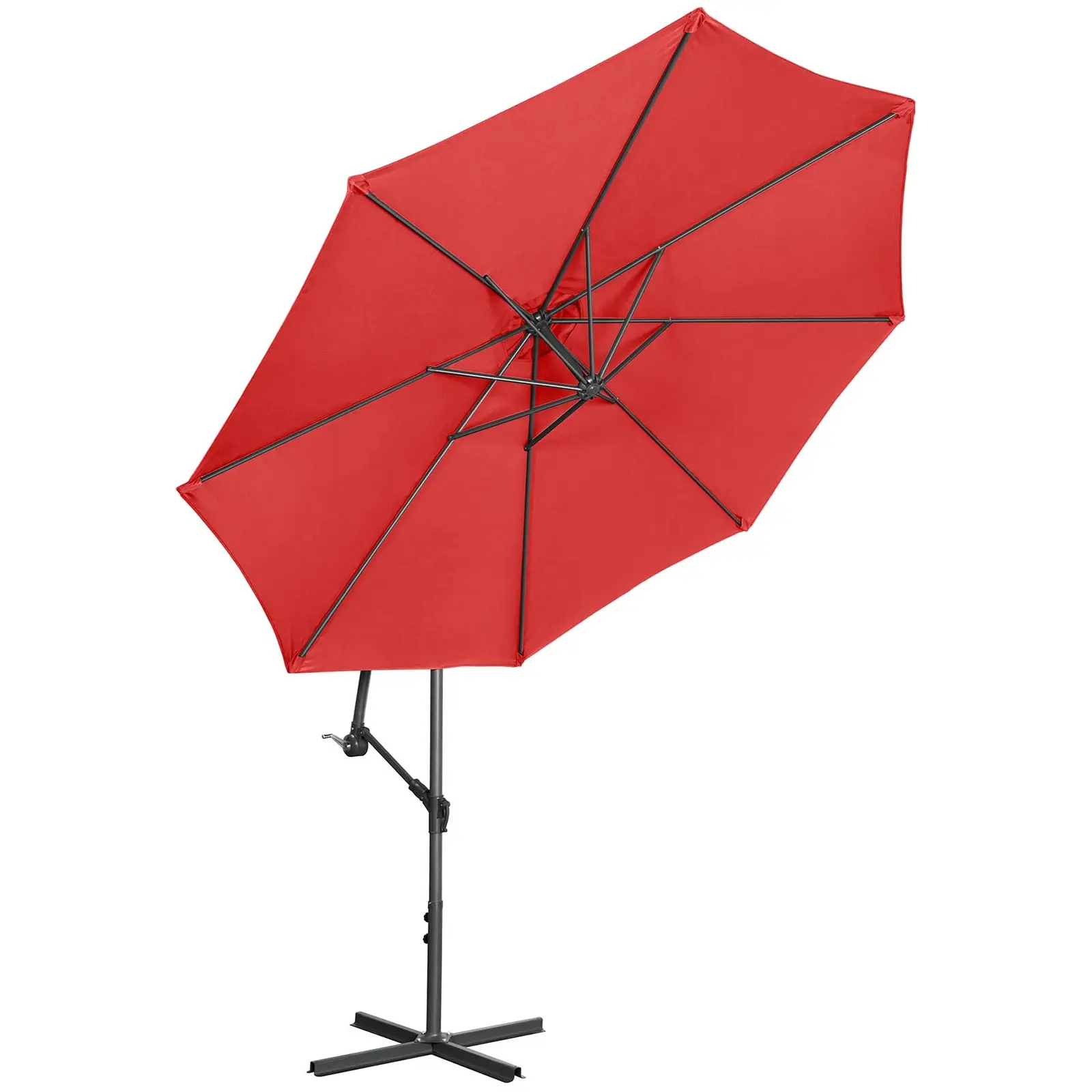 Produtos recondicionados Guarda-sol de jardim suspenso - vermelho - redondo - Ø300 cm - inclinável