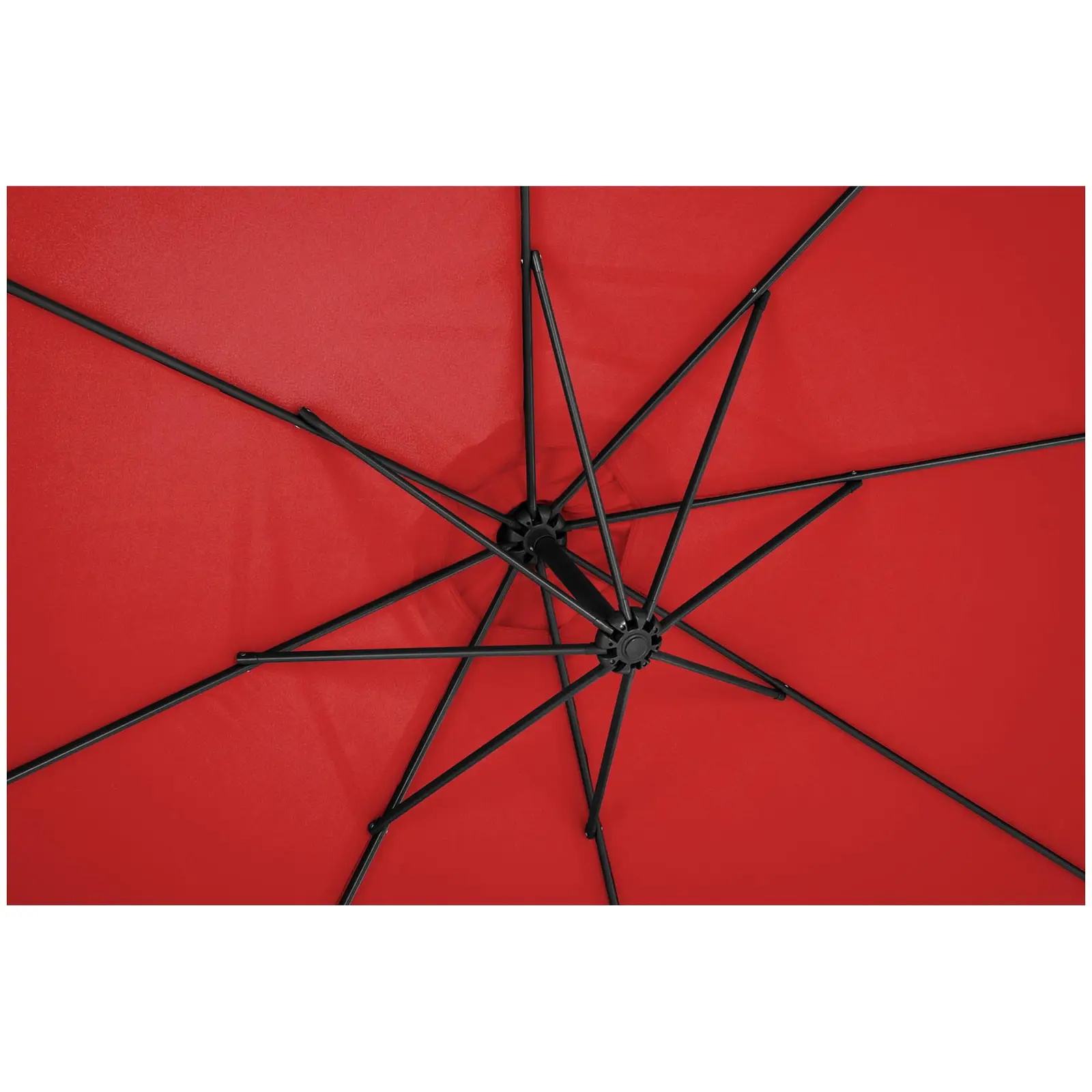 Parasol déporté - Rouge - Rond - Ø 300 cm - Inclinable