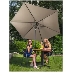 Aurinkovarjo suuri - ruskeanharmaa - kuusikulmainen - Ø 300 cm - kallistettava