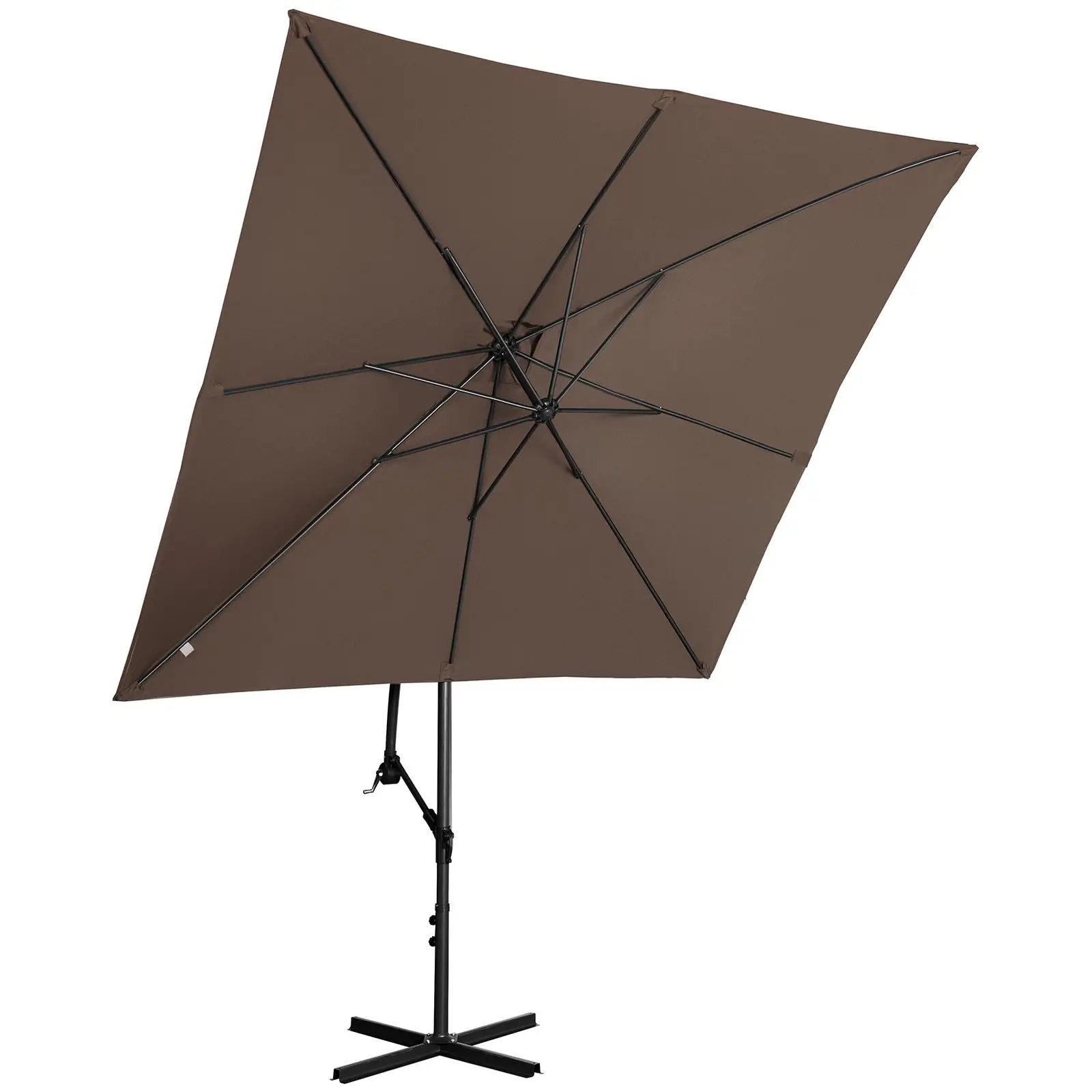 Outlet Parasol ogrodowy wiszący - brązowy - kwadratowy - 250 x 250 cm - uchylny