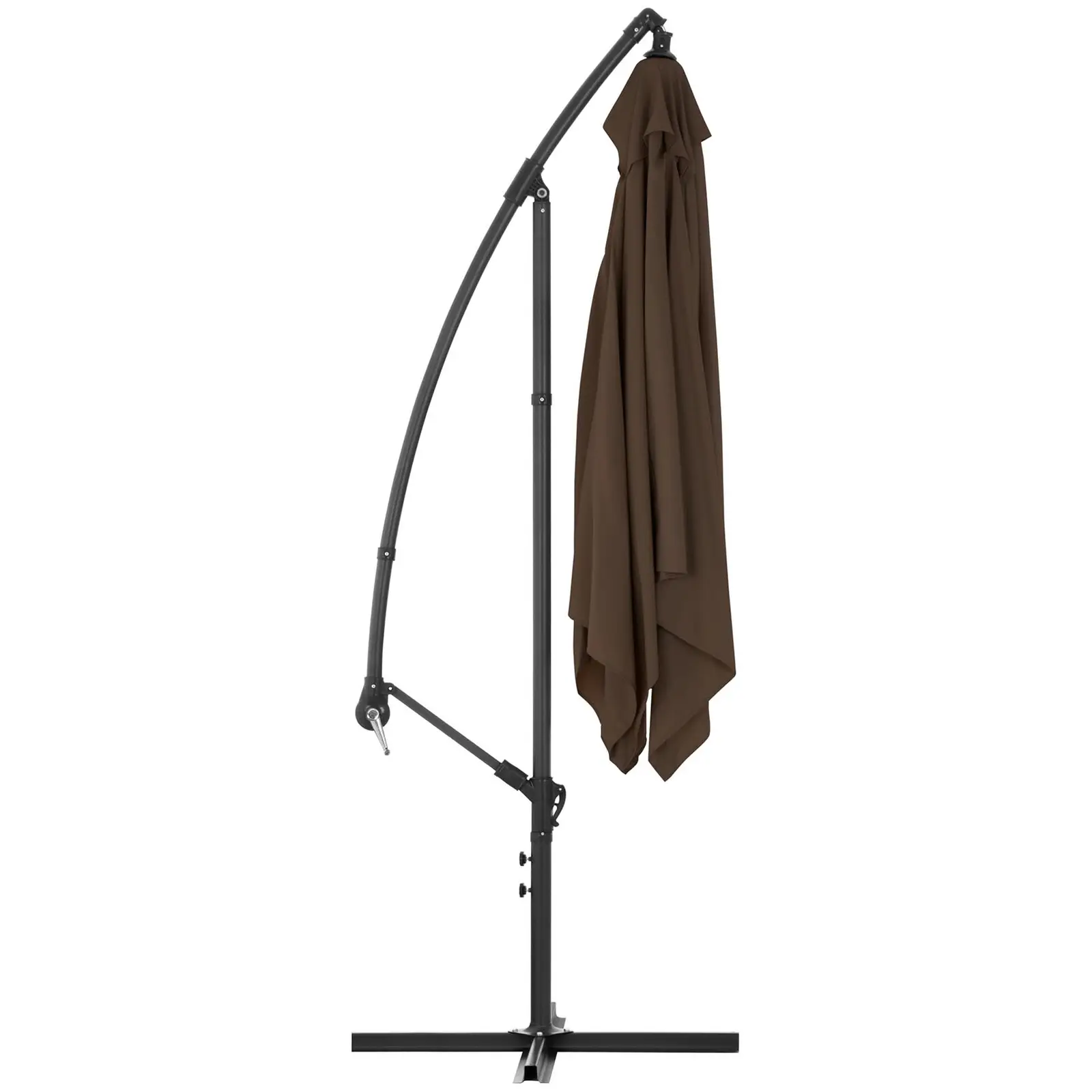 Outlet Parasol ogrodowy wiszący - brązowy - kwadratowy - 250 x 250 cm - uchylny