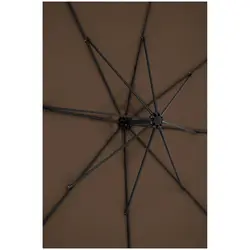 Hageparasoll - brun - firkantet - 250 x 250 cm - kan vippes