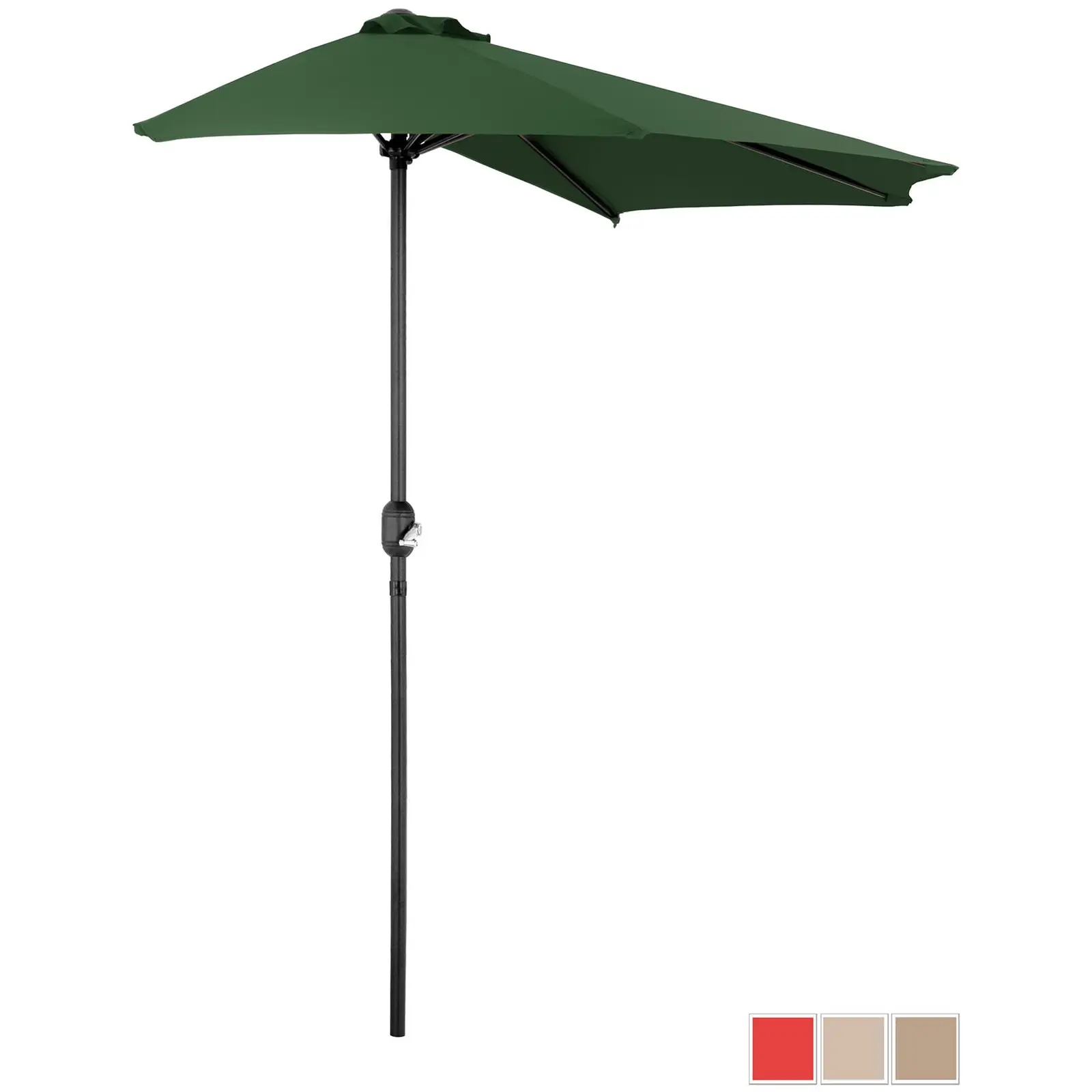 Polovični dežnik - zelen - petkotni - 270 x 135 cm