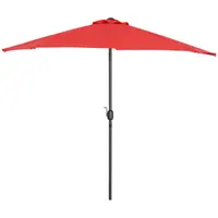Félköríves napernyő - Piros - ötszögletű - 270 x 135 cm