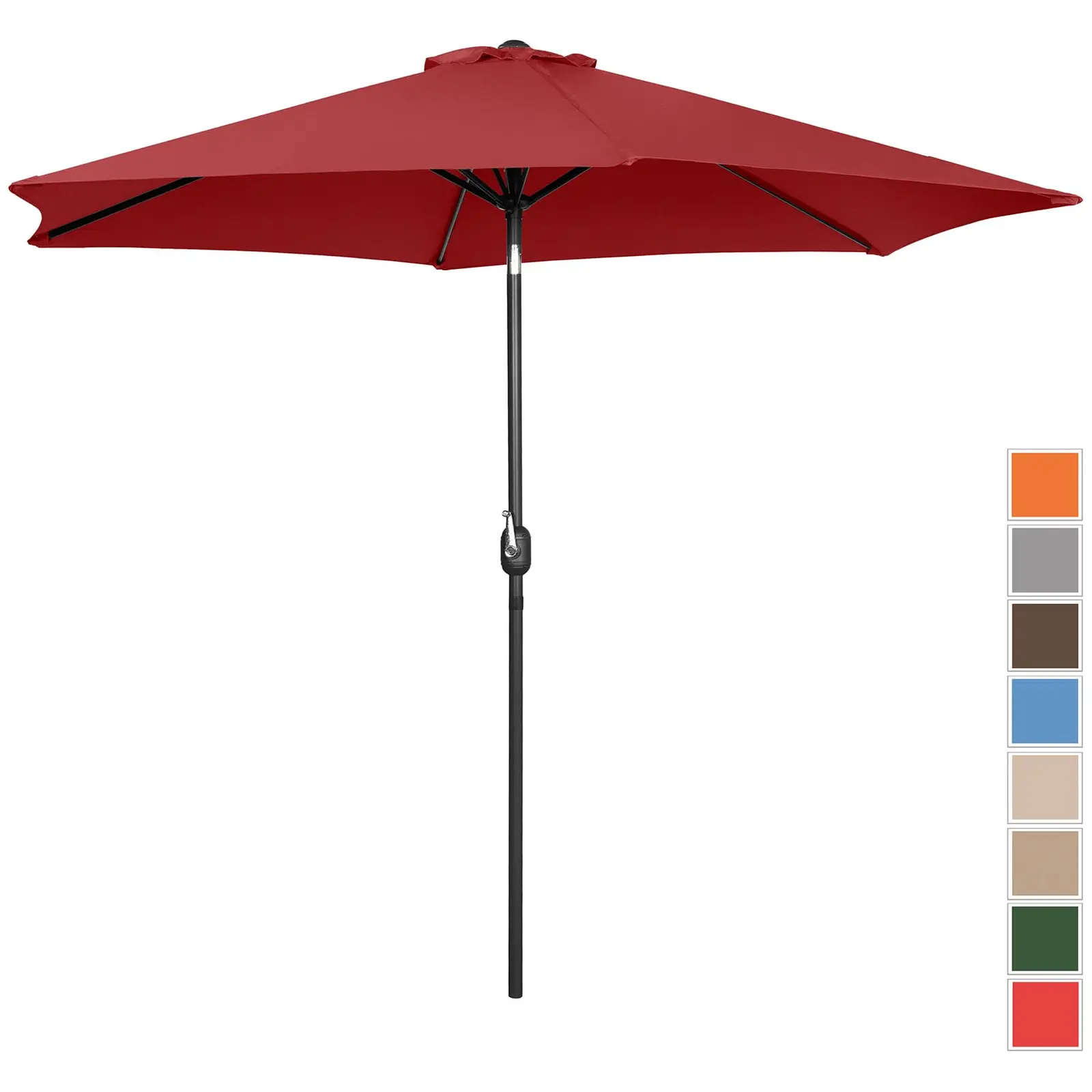 Голям външен чадър - Бордо - шестоъгълен - Ø 270 см - накланящ се