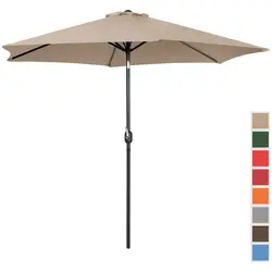 Parasol groot - crèmekleurig - zeshoekig - Ø 300 cm - kantelbaar