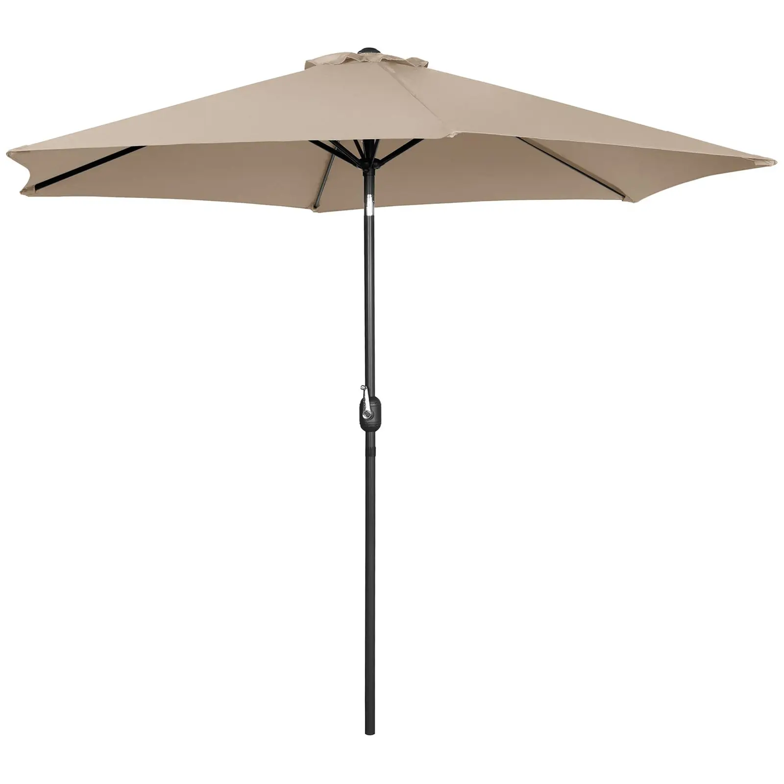 Голям градински чадър - кремав - шестоъгълен - Ø 300 см - с възможност за накланяне