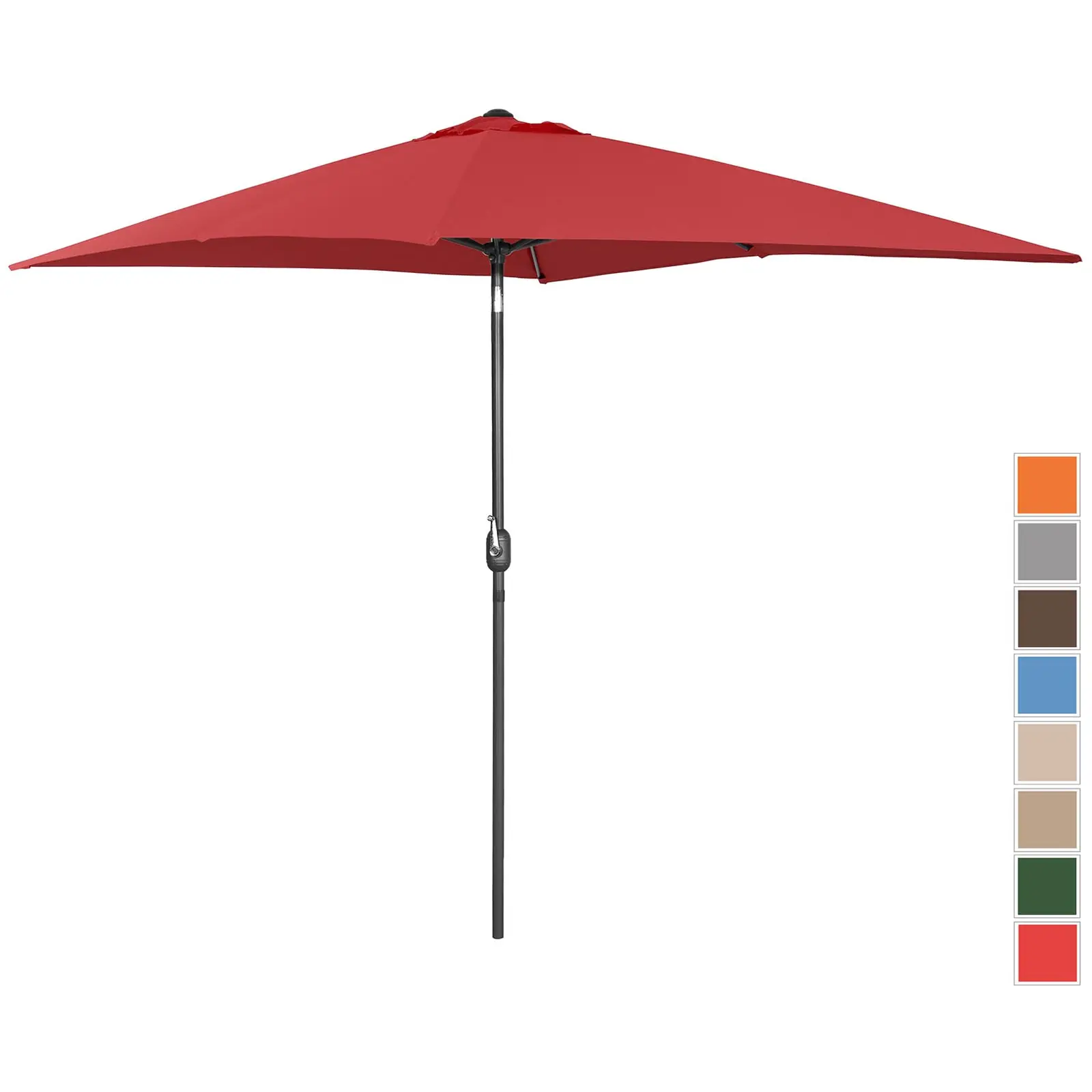 Kakkoslaatu Aurinkovarjo suuri - viininpunainen - suorakulmainen - 200 x 300 cm - kallistettava
