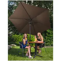 Голям външен чадър - кафяв - шестоъгълен - Ø 300 см - накланящ се