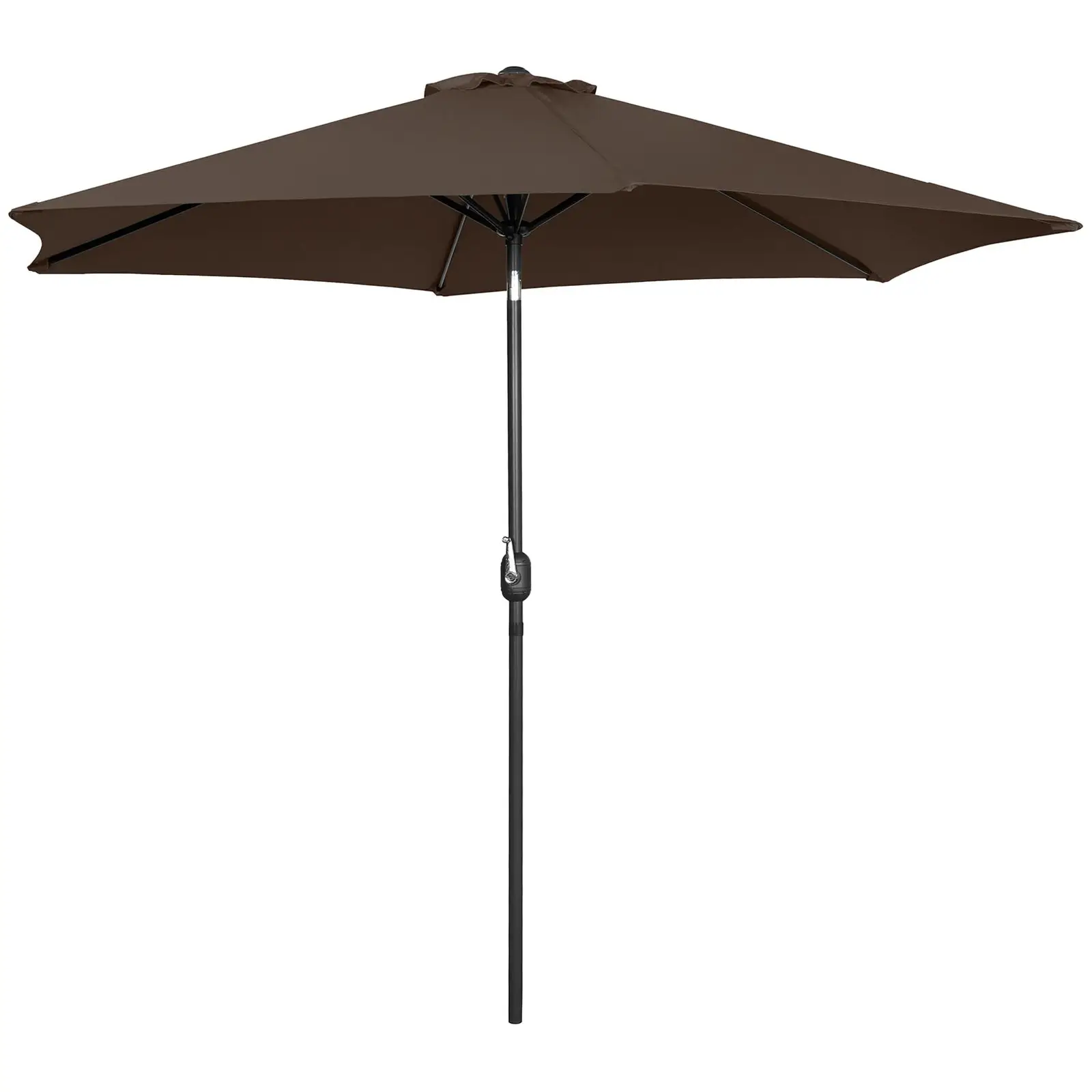 Velký slunečník - hnědý - šestihranný - Ø 300 cm - s náklonem (Výklopný: Ano)