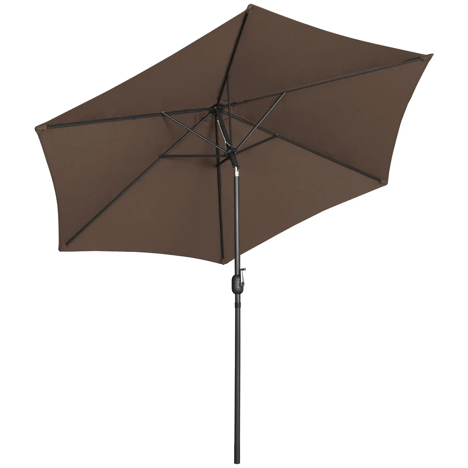 Velký slunečník - hnědý - šestihranný - Ø 300 cm - s náklonem (Tvar: Šestihranný)
