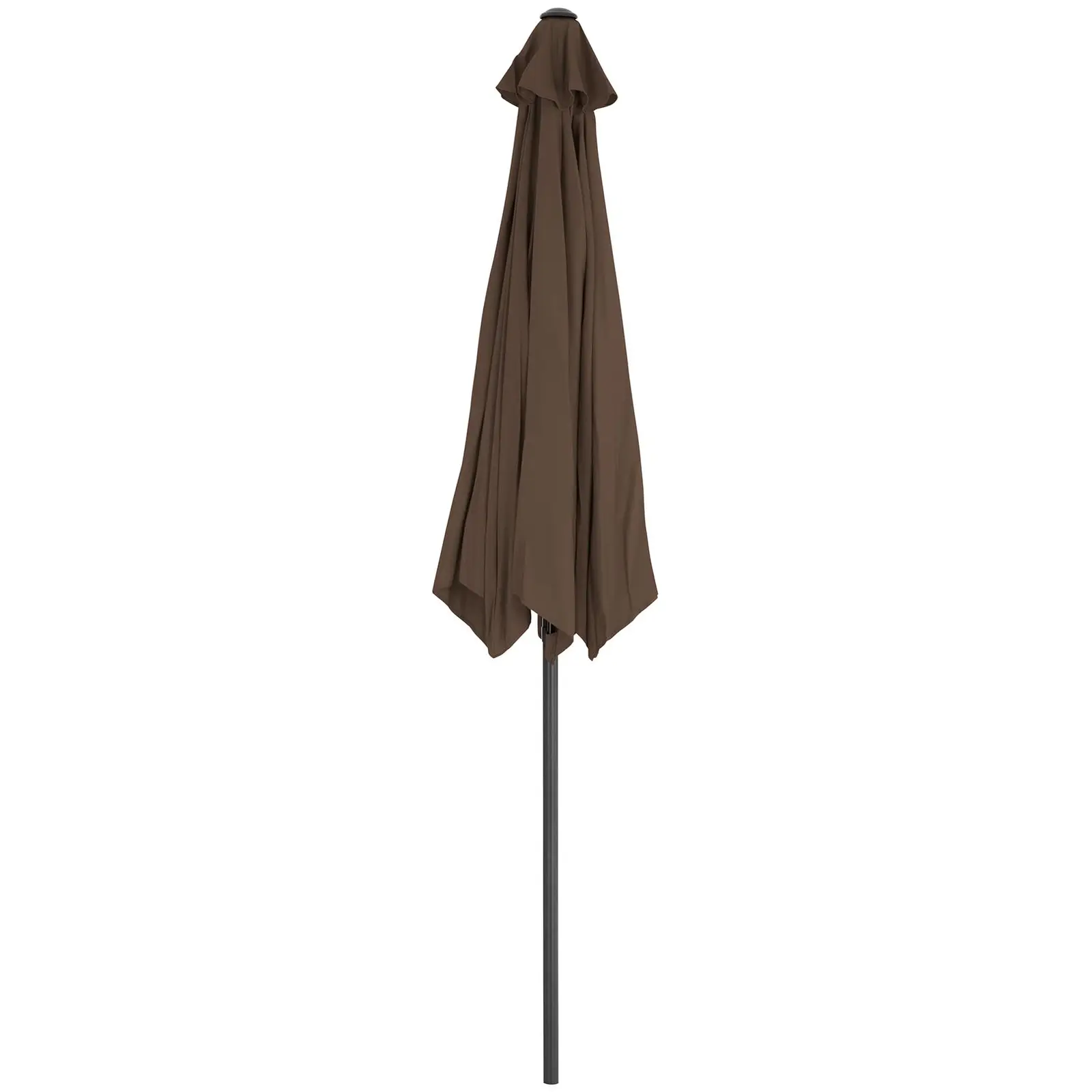 Velký slunečník - hnědý - šestihranný - Ø 300 cm - s náklonem (Odolnost proti UV záření: Ne)