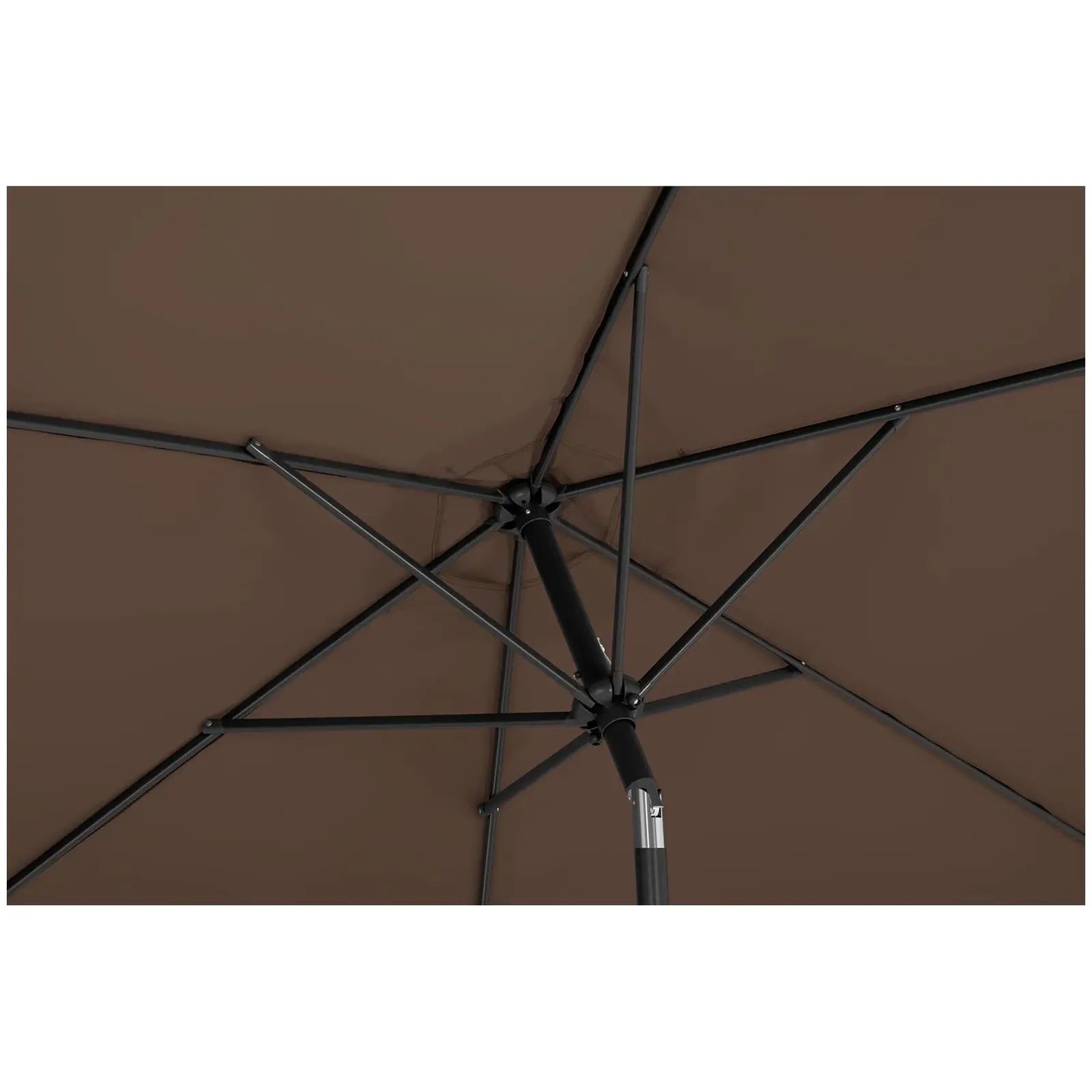 Velký slunečník - hnědý - šestihranný - Ø 300 cm - s náklonem (Vodotěsný materiál: Ne)