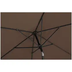 Голям външен чадър - кафяв - шестоъгълен - Ø 300 см - накланящ се