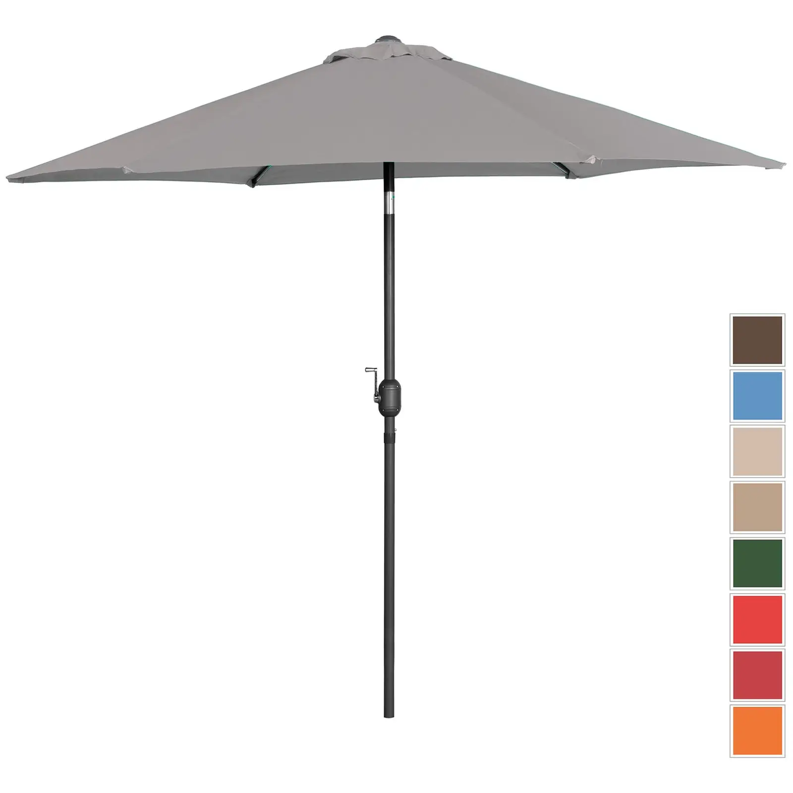 Голям външен чадър - тъмно сив - шестоъгълен - Ø 300 см - накланящ се