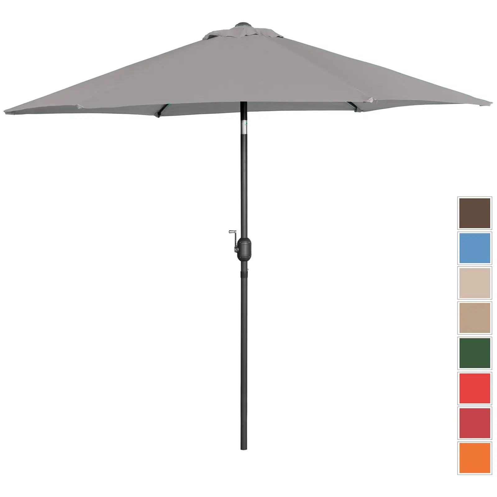 Parasol ogrodowy - ciemnoszary - sześciokątny - Ø270 cm - uchylny