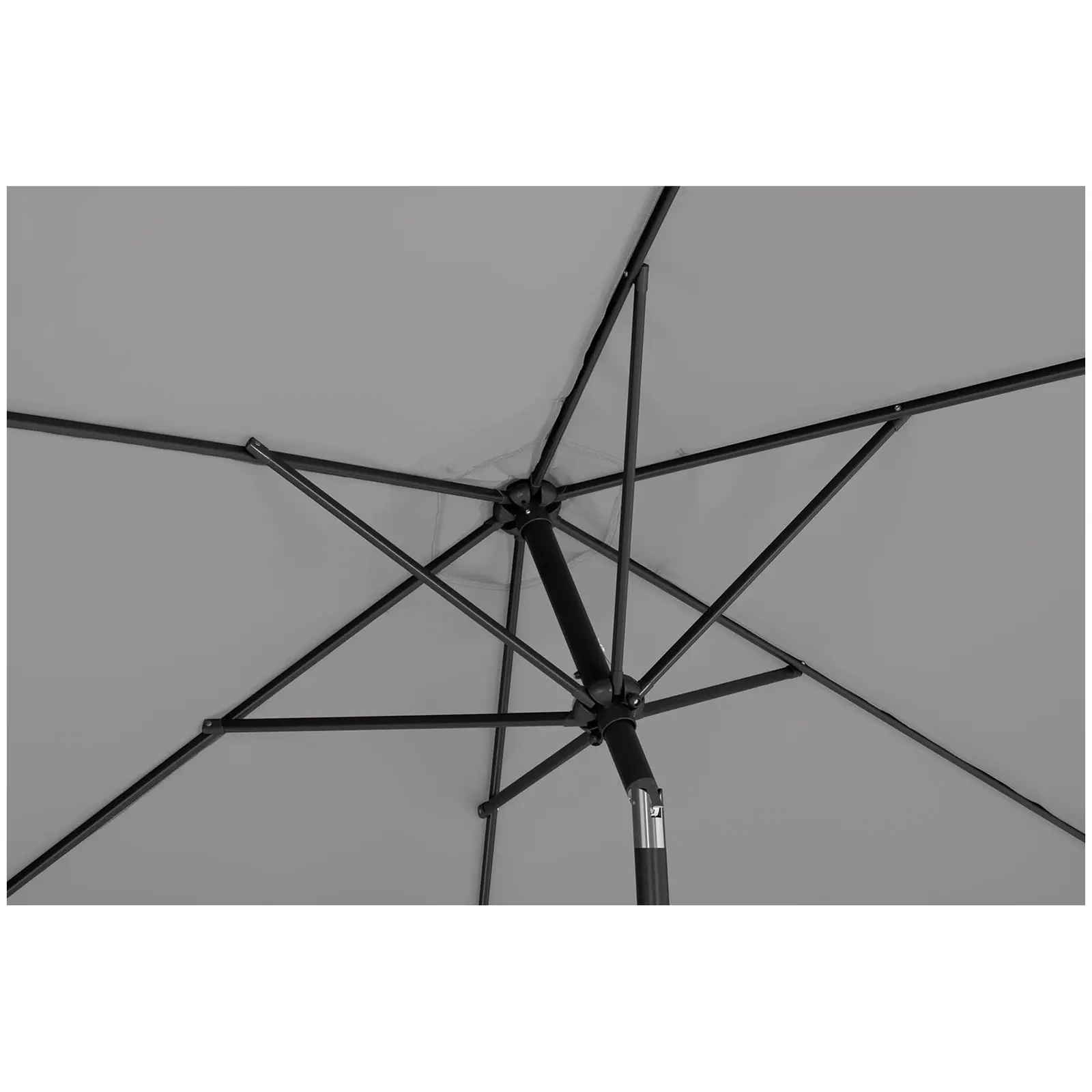 Parasol - mørkegrå - sekskantet - 270 cm i diameter