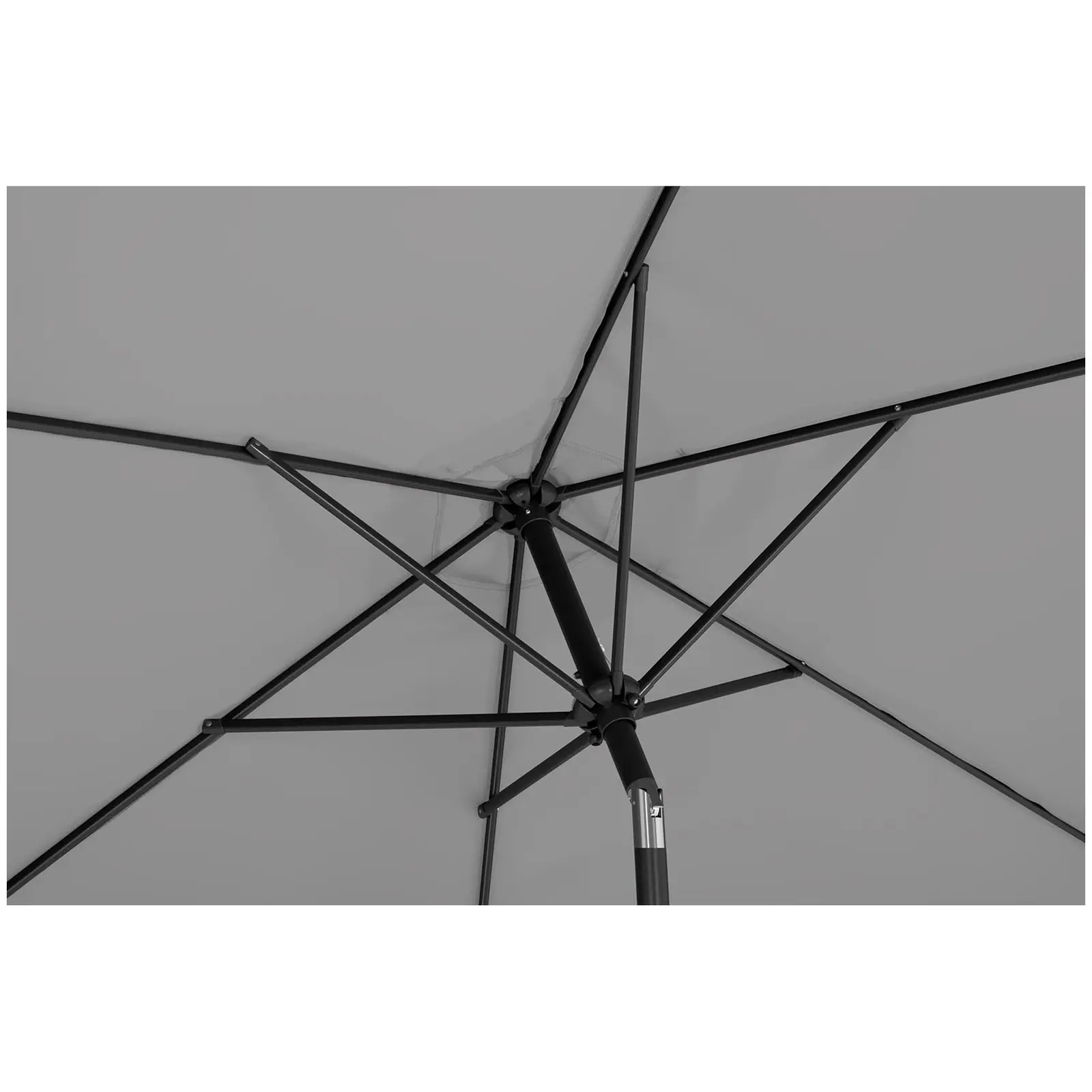 Sonnenschirm groß - dunkelgrau - sechseckig - Ø 270 cm - neigbar (Wasserdichtes Material: Nein)