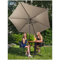 Aurinkovarjo - ruskeanharmaa - kuusikulmainen - Ø 270 cm - kallistettava