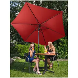 Aurinkovarjo suuri - punainen - kuusikulmainen - Ø 270 cm - kallistettava