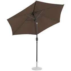 Parasoll stort - brunt - sexkantigt - Ø 270 cm - fällbart