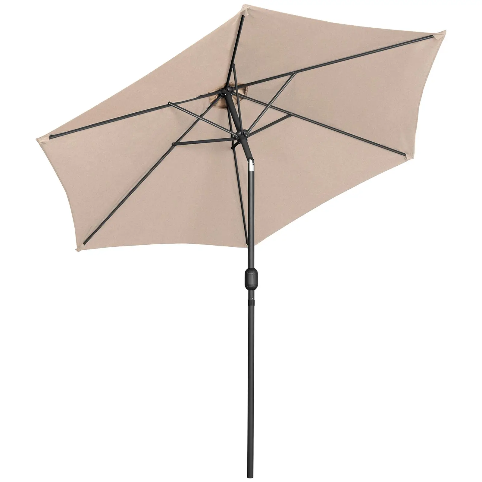 Umbrelă mare de grădină - crem - hexagonală - Ø 270 cm - înclinabilă