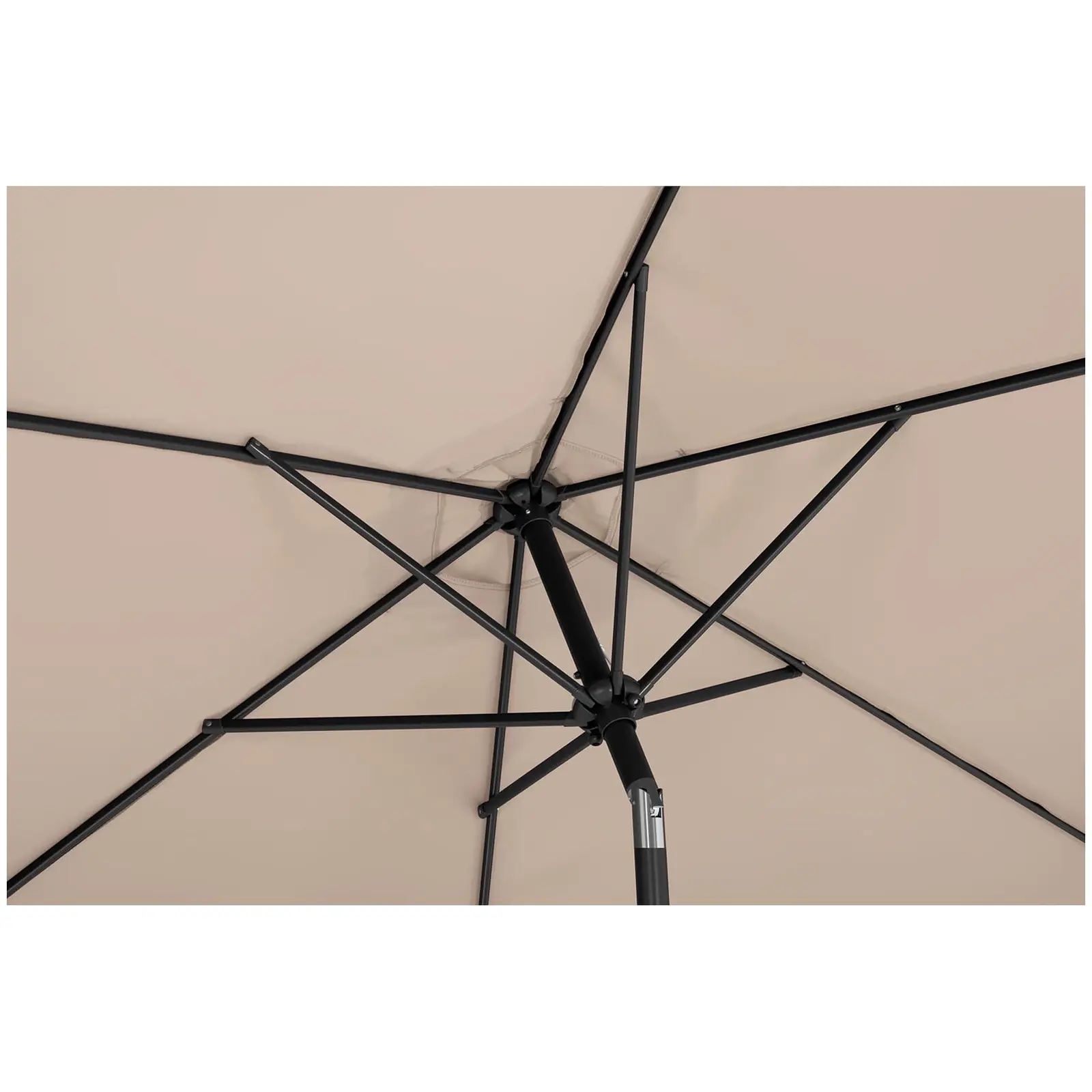 Umbrelă mare de grădină - crem - hexagonală - Ø 270 cm - înclinabilă